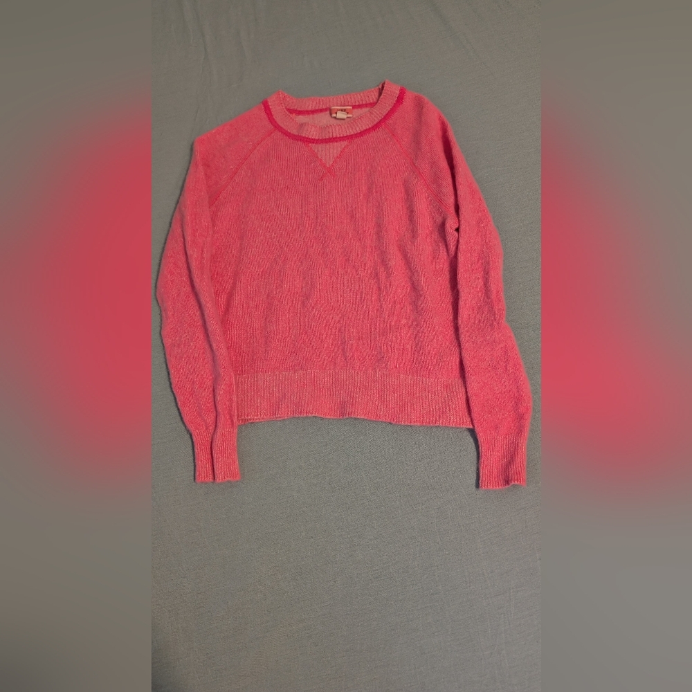 J. Crew Crew Neck CASHMERE Sweater in Vibrant Pink